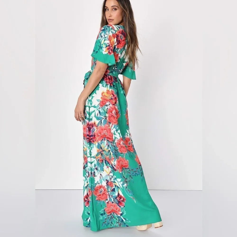 Lulus Still in Paradise Green Floral Maxi Dress - Picture 8 of 8